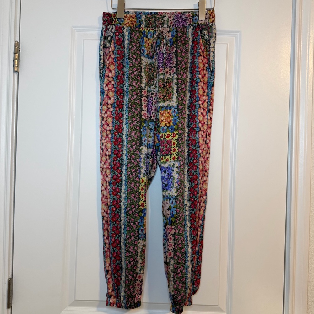 Johnny Was Silk Patchwork Jogger - image 1